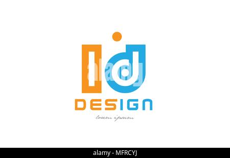 alphabet letter logo combination ld l d in orange and blue suitable for ...