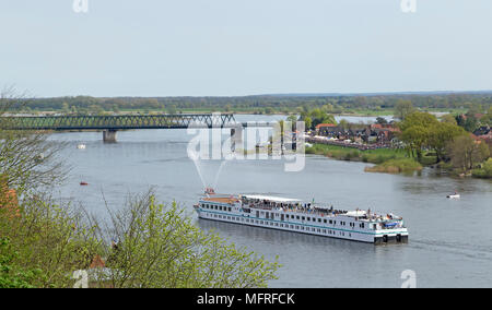 Elbe shipping festival Kurs-Elbe-Tag, Lauenburg, Schleswig-Holstein, Germany Stock Photo