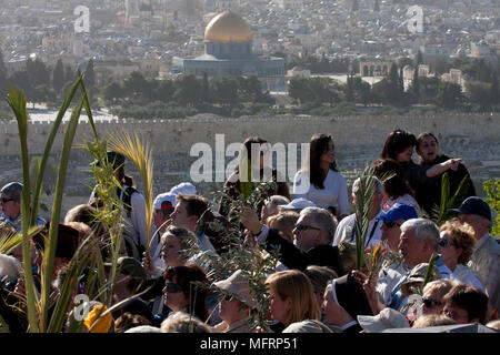 Palm Sunday at the Church of the Holy Sepulchre, Old city, Jerusalem, Israel Stock Photo