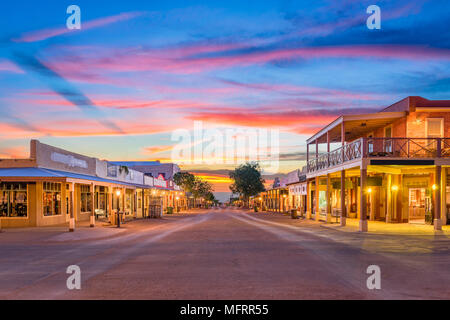 Tombstone, Arizona, USA old western town at sunset. Stock Photo