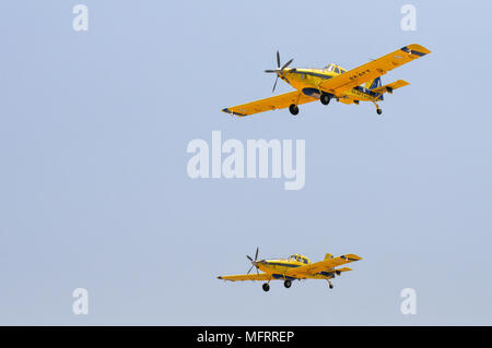 Two Air Tractor AT-802F fire fighting planes Photographed in Haifa, Israel Stock Photo