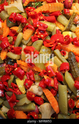 Moroccan Red Pepper, Cucumber and Carrot Mix Stock Photo