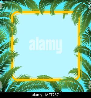 Palm Leaves and Frame Stock Vector