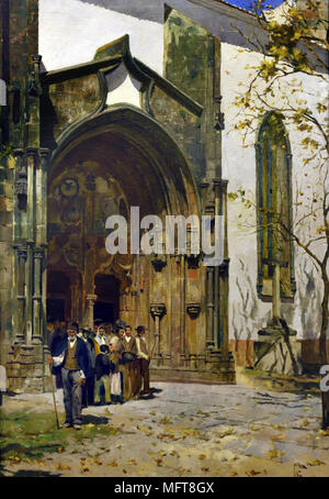 After the Mass by Joao Jose Vaz 1859-1931 Portugal, Portuguese, Stock Photo