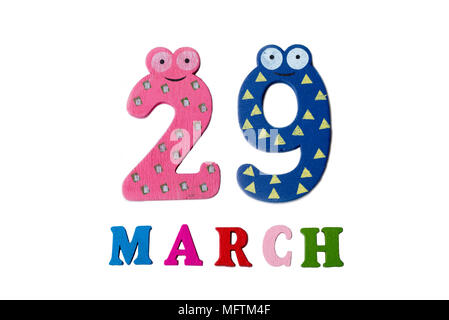 monは29日15時まで March 29 on white background, numbers and letters. Calendar