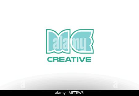 joint joined letter combination green pastel alphabet letter me m e logo icon design company Stock Vector