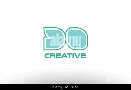 joint joined letter combination green pastel alphabet letter do d o logo icon design company Stock Vector