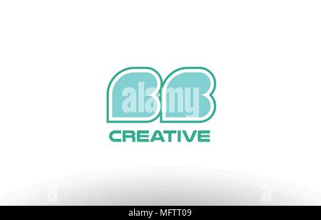 joint joined letter combination green pastel alphabet letter bb b b logo icon design company Stock Vector