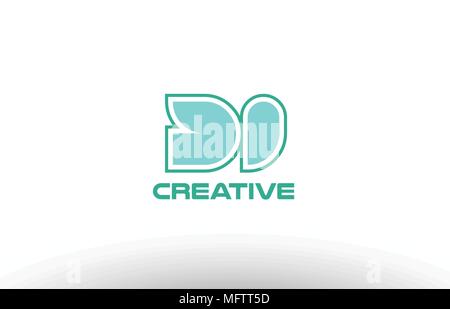 joint joined letter combination di d i alphabet green blue blackground ...