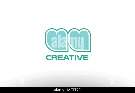 joint joined letter combination green pastel alphabet letter uu u u logo icon design company Stock Vector