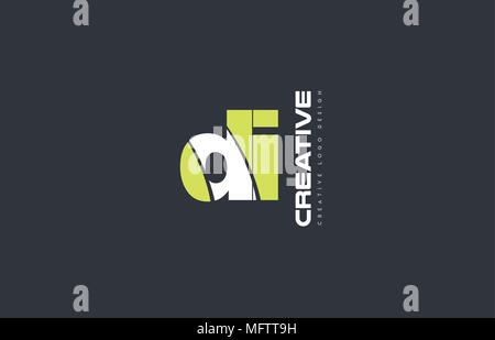 joint joined letter combination di d i alphabet green blue blackground ...