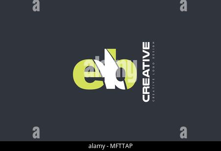 joint joined letter combination eb e b alphabet green blue blackground ...