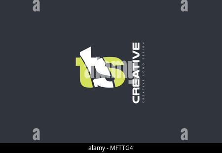 joint joined letter combination ts t s alphabet green blue blackground ...