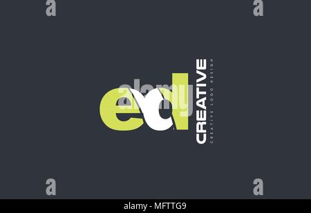 joint joined letter combination ed e d alphabet green blue blackground ...