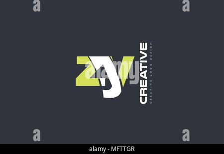 joint joined letter combination zy z y alphabet green blue blackground ...