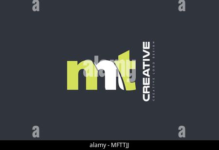 joint joined letter combination mt m t alphabet green blue blackground ...