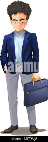 A Dull Businessman on White Background illustration Stock Vector