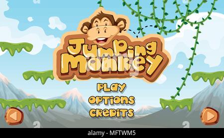 Jumping Monkey Starting Main Template Stock Vector Image & Art - Alamy
