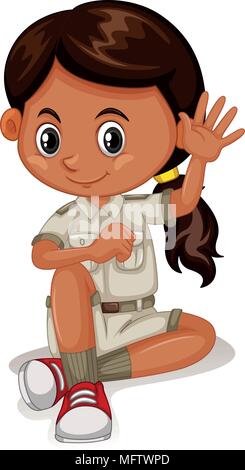 A Cute Zoo Keeper on White Background illustration Stock Vector