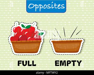 Opposite English Word on Green Background illustration Stock Vector
