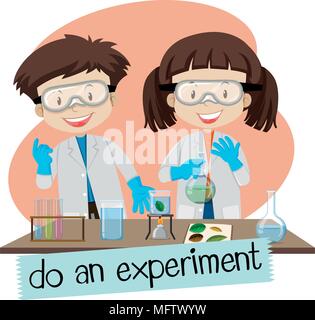 Scientist Doing Experiment in Laboratory illustration Stock Vector