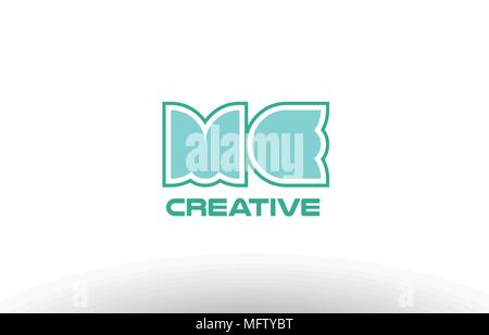 joint joined letter combination green pastel alphabet letter me m e logo icon design company Stock Vector