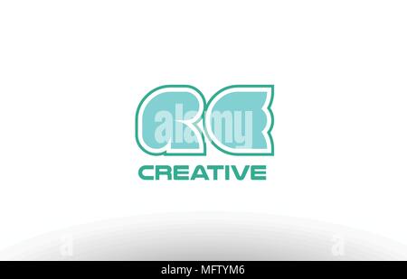 joint joined letter combination green pastel alphabet letter re r e logo icon design company Stock Vector