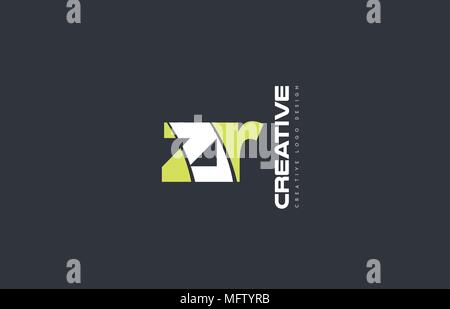 joint joined letter combination zr z r alphabet green blue blackground ...