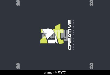 joint joined letter combination zt z t alphabet green blue blackground ...