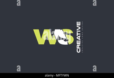joint joined letter combination ws w s alphabet green blue blackground ...