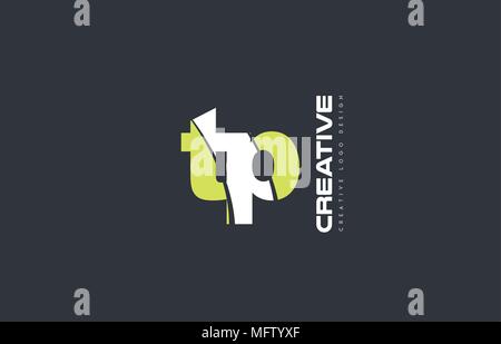 joint joined letter combination tp t p alphabet green blue blackground ...