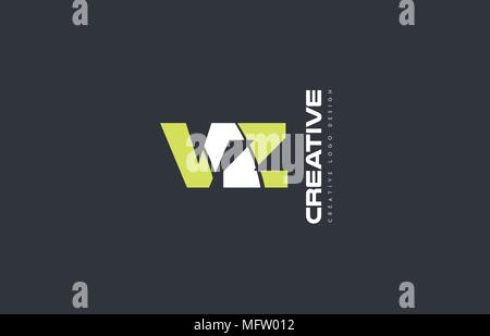 joint joined letter combination vz v z alphabet green blue blackground ...