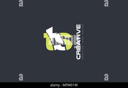 joint joined letter combination ts t s alphabet green blue blackground ...
