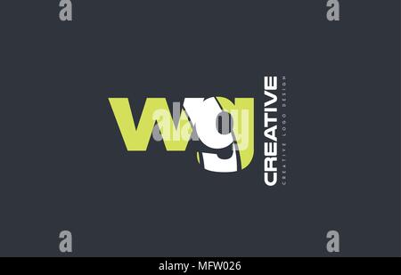 joint joined letter combination wg w g alphabet green blue blackground ...