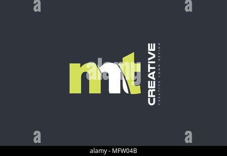 joint joined letter combination mt m t alphabet green blue blackground ...