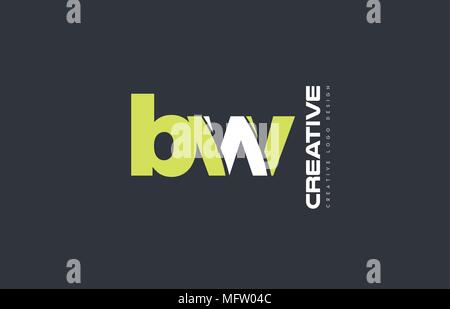 joint joined letter combination bw b w alphabet green blue blackground ...