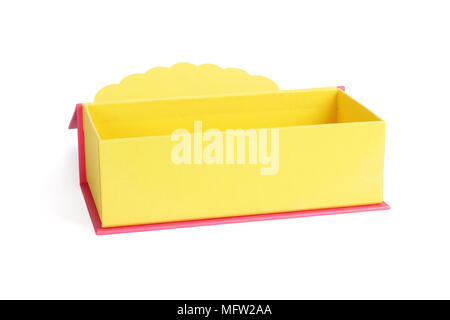 Open Chinese New Year Gift Box on White Background Stock Photo