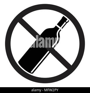 No drinking flat icon silhouette Stock Vector