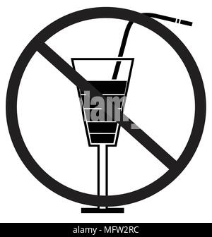 No drinking flat icon silhouette Stock Vector