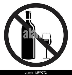 No drinking flat icon silhouette Stock Vector
