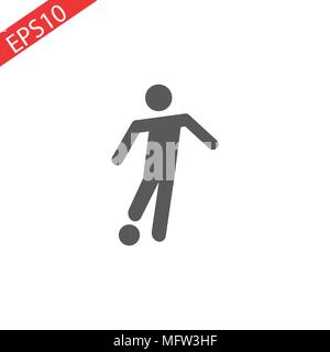 Soccer player icon outline symbol, vector isolated running football player illustration. Stock Vector