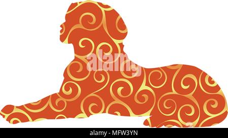 Sphinx ancient national egyptian pattern silhouette. Vector illustration. Stock Vector