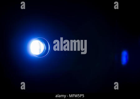 Electric blue light flare special effect Stock Photo