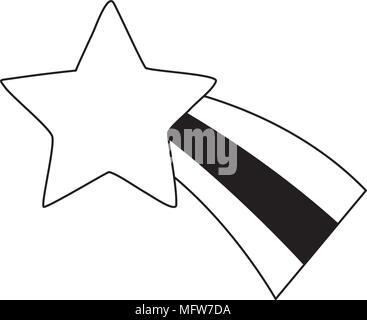 cute shooting star icon over white background, vector illustratration Stock Vector