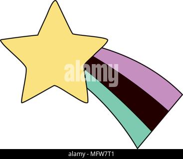 cute shooting star icon over white background, colorful design. vector illustratration Stock Vector