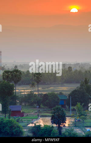 Rural landscape in southern Cambodia near Kampot Stock Photo