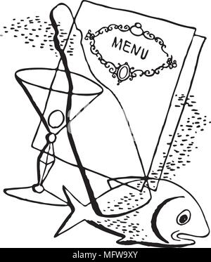 Menu - Retro Clipart Illustration Stock Vector