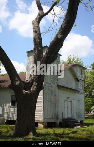 Old missionary baptist church on the Pleasant Hill at Fulshear Stock Photo