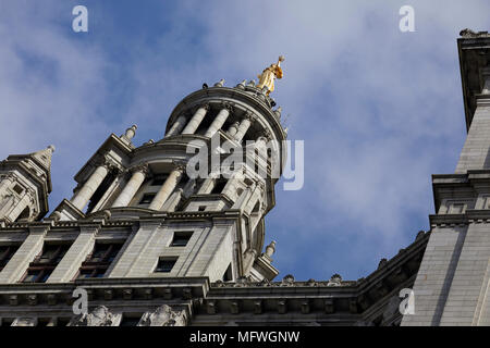 Manhattan in New York City,  David N. Dinkins Municipal Building, originally  Municipal Building and then the Manhattan Municipal Building,1 Centre St Stock Photo