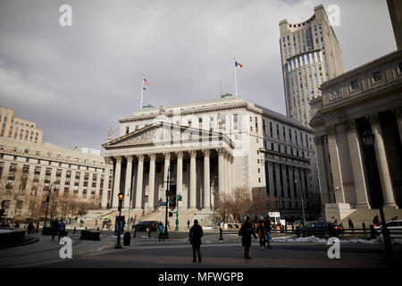 Manhattan in New York City,  New York County Supreme Court from across Foley Square Stock Photo